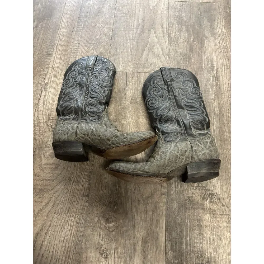 Vintage Tony Lama Western Cowboy Boots 8.5 E Wide Black Style 8501 Mens USA Made